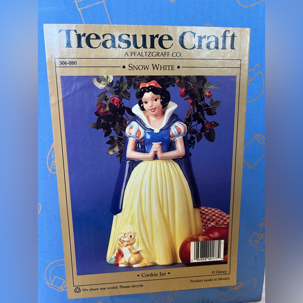 VINTAGE DISNEY SNOW WHITE TREASURE CRAFT 15" NEW COOKIE JAR NIB